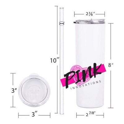 Blank Glow in the Dark 20 oz cup stainless steel Double-Wall Vacuum insulated Tumbler. | Sublimation Blank| Pink's Sublimation Blanks