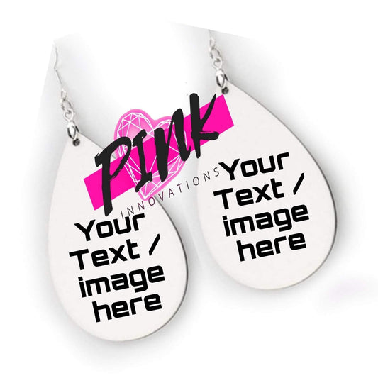CUSTOM EARRINGS| Tear Drop Shaped Earrings | Personalized Jewelry | Pink Innovations LLC
