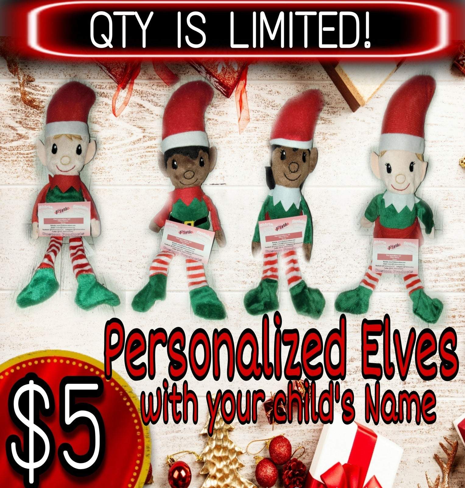 Personalized Christmas Elves | Christmas Collection | Pink Innovations, LLC